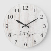 Rustic Monogram Farmhouse Custom Family Name Grote Klok (Voorkant)