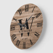 Rustic Monogram Farmhouse Custom Family Name Grote Klok (Hoek)