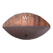 Rustic Monogram Football van de Foto van het Hout (Gedraaid 270)