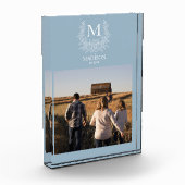 Rustic Monogram Gepersonaliseerd Initiaal Fotoblok (Links)