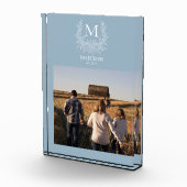 Rustic Monogram Gepersonaliseerd Initiaal Fotoblok (Rechts)