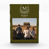 Rustic Monogram Gepersonaliseerd Initiaal Fotoblok (Voorkant)