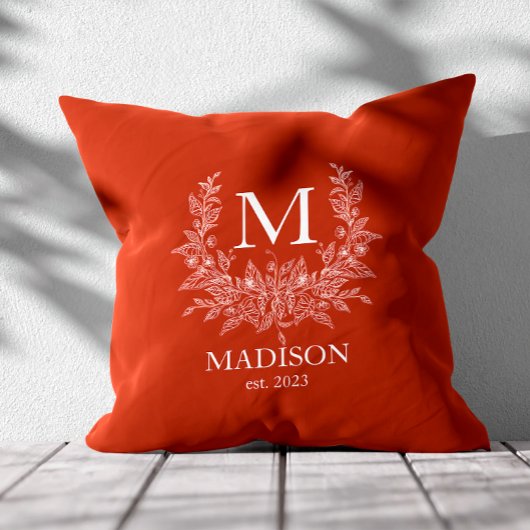 Rustic Monogram Gepersonaliseerd Initiaal Kussen