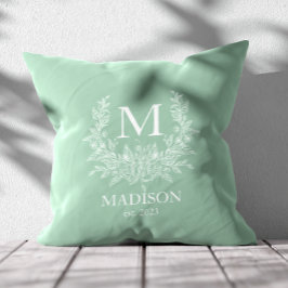 Rustic Monogram Gepersonaliseerd Initiaal Kussen