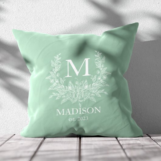 Rustic Monogram Gepersonaliseerd Initiaal Kussen