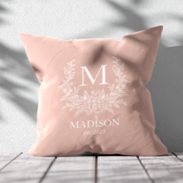 Rustic Monogram Gepersonaliseerd Initiaal Kussen