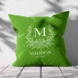 Rustic Monogram Gepersonaliseerd Initiaal Kussen