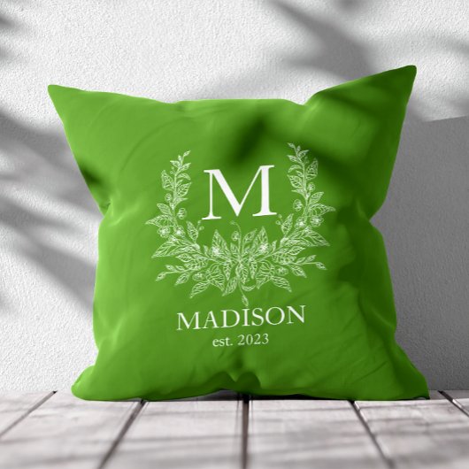 Rustic Monogram Gepersonaliseerd Initiaal Kussen