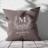 Rustic Monogram Gepersonaliseerd Initiaal Kussen