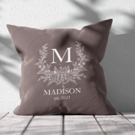 Rustic Monogram Gepersonaliseerd Initiaal Kussen