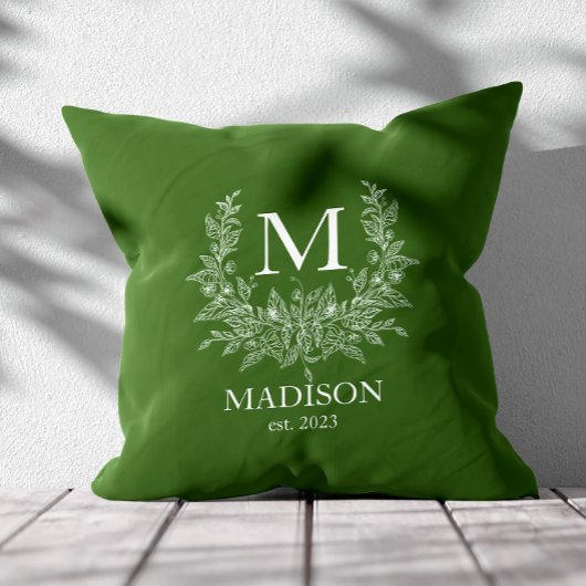 Rustic Monogram Gepersonaliseerd Initiaal Kussen