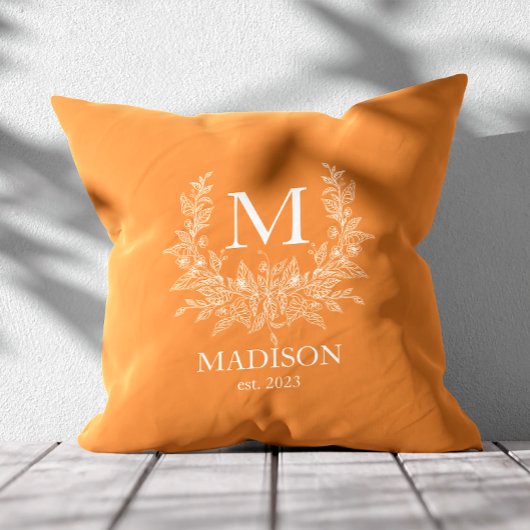 Rustic Monogram Gepersonaliseerd Initiaal Kussen