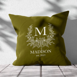 Rustic Monogram Gepersonaliseerd Initiaal Kussen