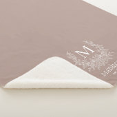 Rustic Monogram Gepersonaliseerd Initiaal Sherpa Deken (3/4)