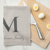 Rustic Monogram Gepersonaliseerde Familienaam Farm Theedoek (Quarter Fold)