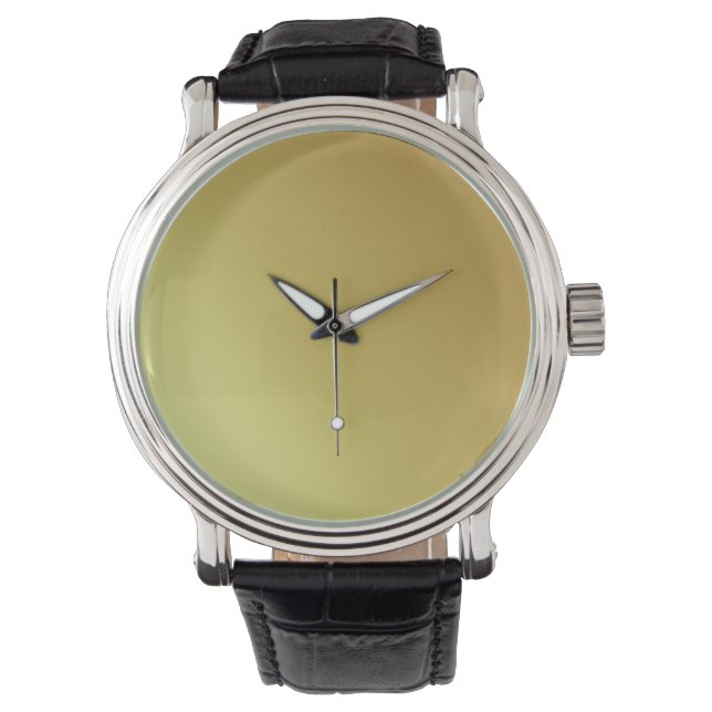 Rustic Monogram Goud Blauwgroen Mannen Leer Horloge (Voorkant)