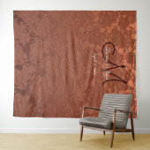Rustic Monogram Herfst Terracotta Foto Booth Wandkleed (In Situ (horizontaal))