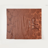 Rustic Monogram Herfst Terracotta Foto Booth Wandkleed (Voorkant (horizontaal))