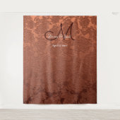 Rustic Monogram Herfst Terracotta Foto Booth Wandkleed (Voorkant)