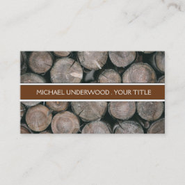 Rustic Monogram Houten Stapel Logs Visitekaartje