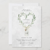 Rustic Monogram Jar | Heart Greenery Wedding Kaart (Voorkant)