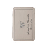 Rustic Monogram & Names Pas getrouwd Wedding Chic Badmat (Voorkant Verticaal)