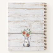 Rustic Monogram Roos Katoen Eucalyptus Receptenboe Notitieboek (Achterkant)
