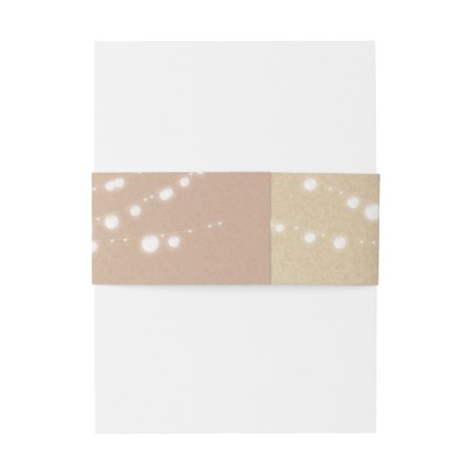 Rustic Monogram String Lights Wedding Uitnodigingen Wikkel (Achterkant Voorbeeld)