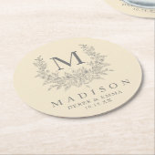 Rustic Monogram Trouwpapier Onderzetter (Gebogen)