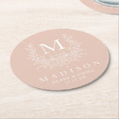 Rustic Monogram Trouwpapier Onderzetter (Gebogen)