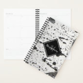 Rustic Monogram White AspenTree Bark Texture Name Planner (Display)