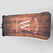 Rustic Monogram Wood Golfheadcover (Voorkant)