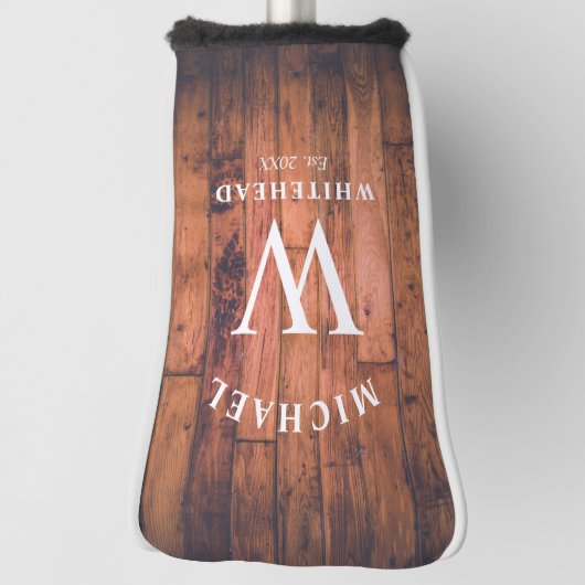 Rustic Monogram Wood Golfheadcover (Draai 90)