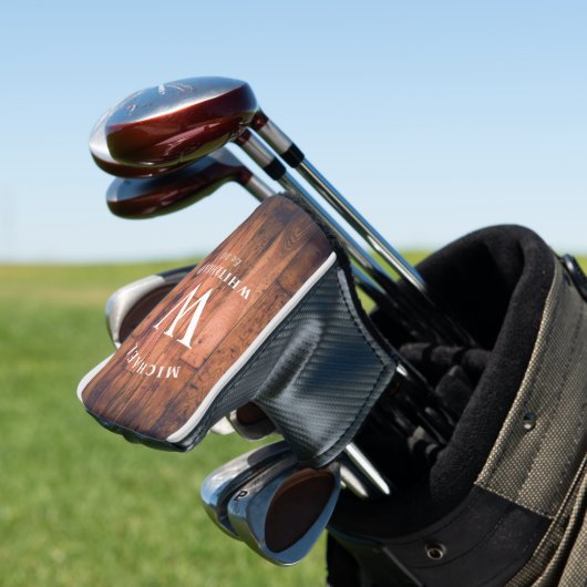 Rustic Monogram Wood Golfheadcover (Insitu)
