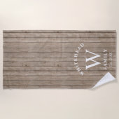 Rustic Monogram Wood Strandlaken (Voorkant)