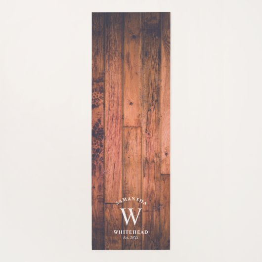 Rustic Monogram Wood Yoga Mat (Achterkant)