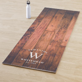Rustic Monogram Wood Yoga Mat