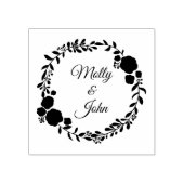 Rustic Monogram Wreath Custom Wedding Rubberstempel (Afrduk)