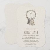 Rustic Monogram Wreath Holiday Kaart (Voorkant / Achterkant)