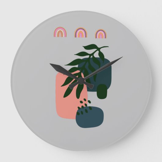 Rustic Monogrammed Boho Grote Klok (Voorkant)