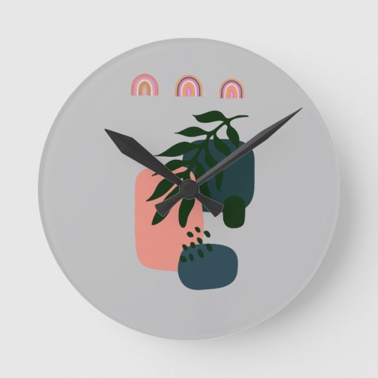 Rustic Monogrammed Boho Ronde Klok (Voorkant)