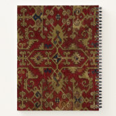 Rustic Monogrammed Oriental Persian Red Pattern Notitieboek (Achterkant)