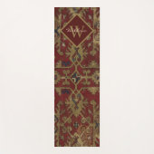 Rustic Monogrammed Oriental Persian Red Pattern Yogamat (Voorkant)