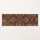 Rustic Monogrammed Oriental Persian Red Pattern Yogamat (Voorkant (horizontaal))
