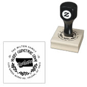 rustic montana merry kerstreportage rubberstempel (Gestempeld)