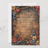 Rustic Moody Autumn Floral Bridal Shower Kaart (Voorkant)