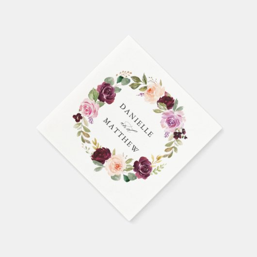 Rustic Moody Floral | Aangepaste bruiloft Servet (Hoek)