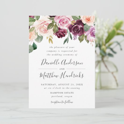 Rustic Moody Floral | Weddenschap Kaart (Staand voorkant)