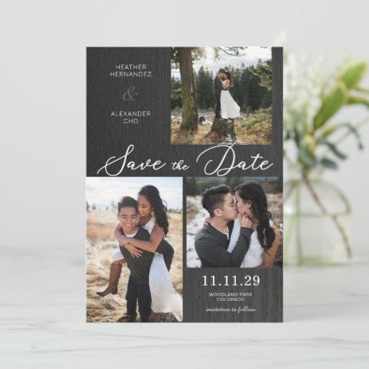 Rustic Moody Foto Save The Date (Staand voorkant)