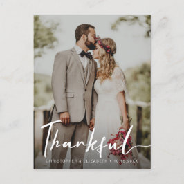 Rustic Moody vertical Wedding photography Thankful Briefkaart